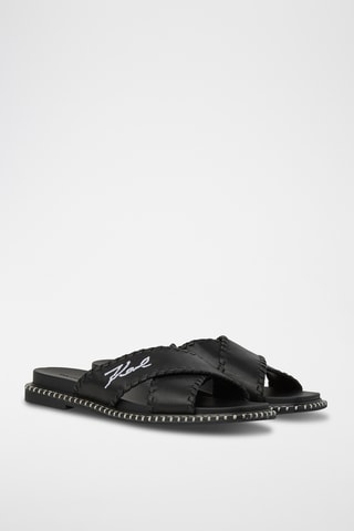 Mules en cuir - Noir