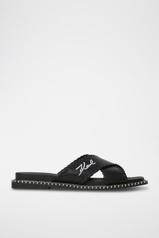 Mules en cuir - Noir