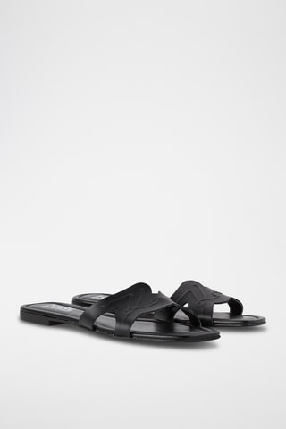 Mules en cuir - Noir