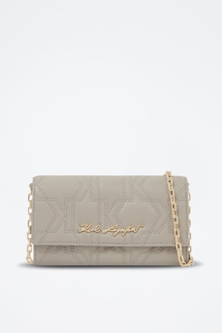 Sac bandoulière en cuir - Gris clair