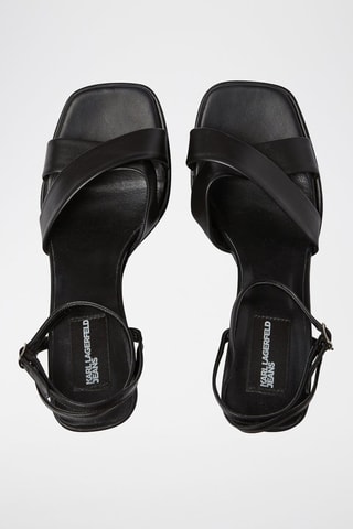 Sandales à talons en cuir - Noir