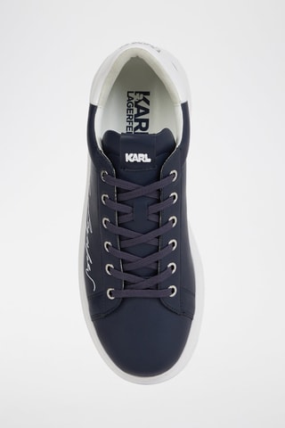 Baskets plateformes en cuir - Bleu marine