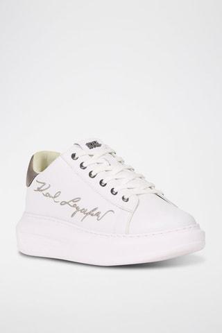 Baskets en cuir - Blanc et taupe