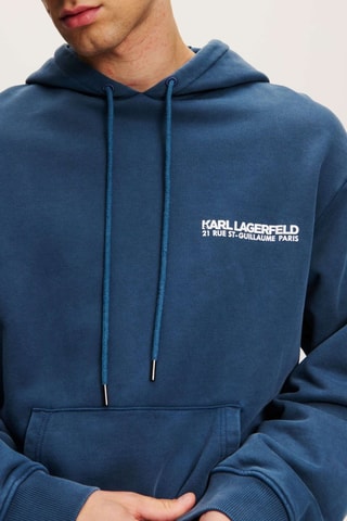Sweat à capuche en coton biologique - Bleu cobalt
