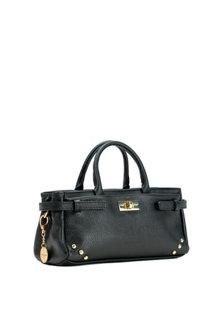 Borsa a mano in pelle Leana - Nero