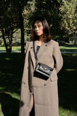 Borsa a tracolla in pelle Roxane - Nero