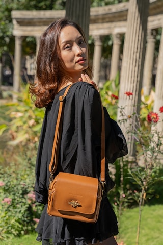 Leren Schoudertas Beeza - Camel