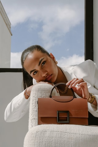 Borsa a mano in pelle Milo - Marrone
