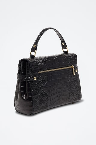 Borsa a mano in pelle Swan - Nero