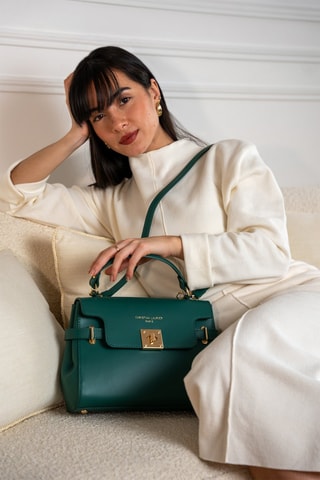 Borsa a mano in pelle Swang - Verde
