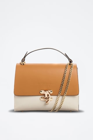 Borsa a mano in pelle Ora - Cammello e nude