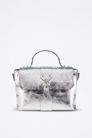Borsa a mano in pelle Paty - Argentato