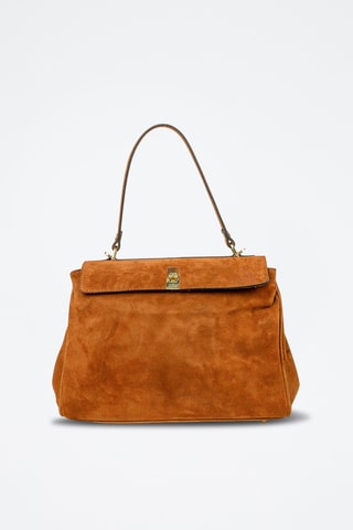 Borsa a spalla in pelle scamosciata Ami - Cammello