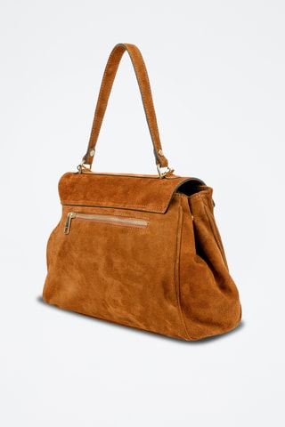 Borsa a spalla in pelle scamosciata Ami - Cammello