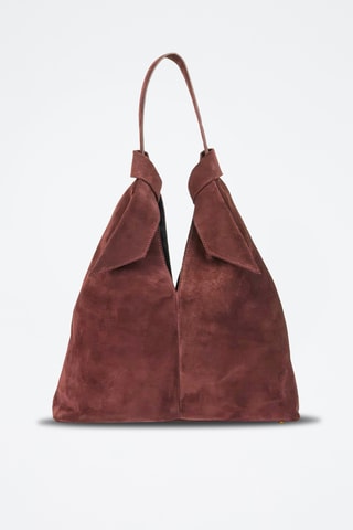 Borsa a spalla in pelle scamosciata Elan - Bordeaux