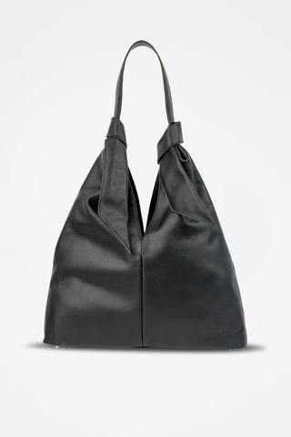 Borsa a spalla in pelle Halo - Nero