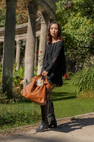 Borsa a mano in pelle Octave - Cammello