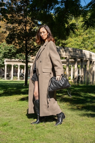 Borsa a tracolla in pelle Sienna - Nero