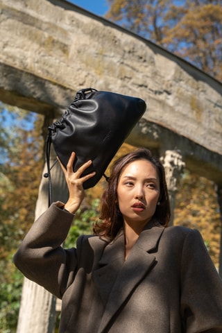 Borsa a tracolla in pelle Sienna - Nero