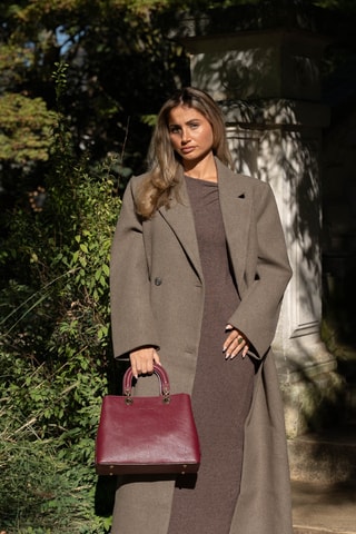 Borsa a mano in pelle Silvia - Bordeaux