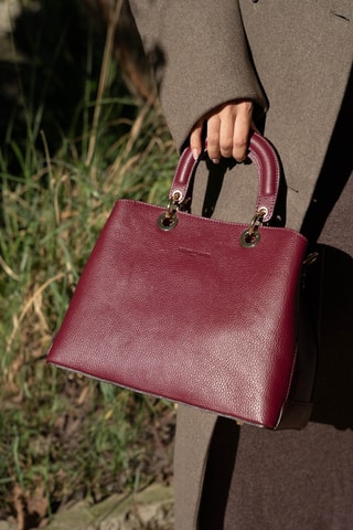 Borsa a mano in pelle Silvia - Bordeaux
