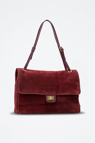 Sac porté épaule en nubuck Aure - Bordeaux