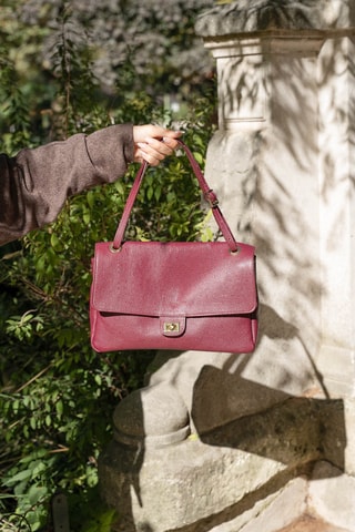 Sac porté épaule en cuir Ilana - Bordeaux