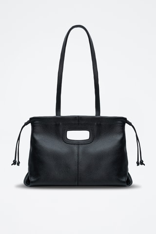 Sac porté épaule en cuir Aubin - Noir