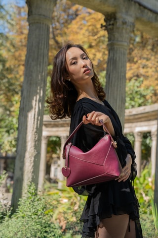 Borsa a mano in pelle Brunelle - Bordeaux