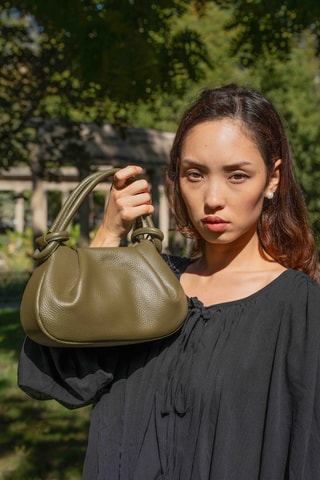 Borsa a mano in pelle Cassia - Verde