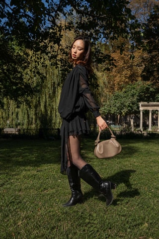 Borsa a mano in pelle Cassia - Taupe