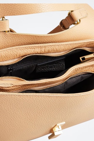 Borsa a mano in pelle Eva - Nude