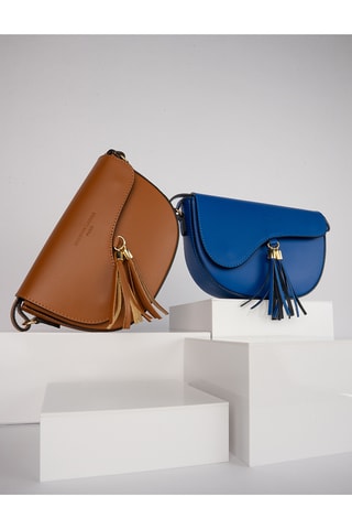 Borsa a mano in pelle Kena - Blu