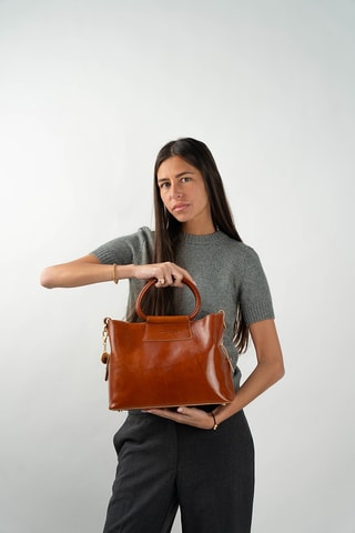 Leren Handtas Savannah - Camel