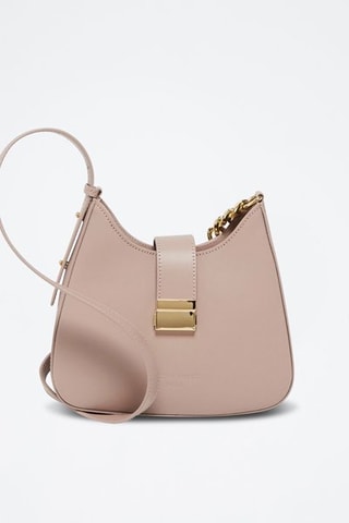 Borsa a tracolla in pelle Hely - Beige e dorato