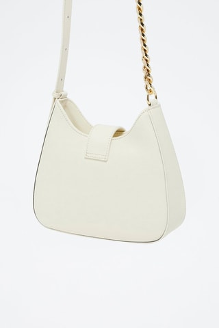 Borsa a tracolla in pelle Hely - Bianco e dorato