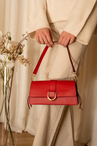 Leren Schoudertas Hazel - Rood