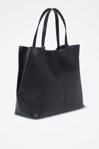 Shopping bag e pochette in pelle Amy - Nero