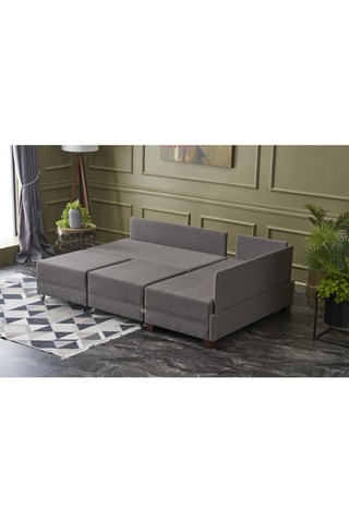 Canapé 4 places d'angle droit convertible  Fly Corner Sofa Bed Right - Gris - En tissu