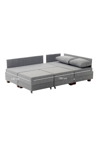 Canapé 4 places d'angle droit convertible  Fly Corner Sofa Bed Right - Gris - En tissu