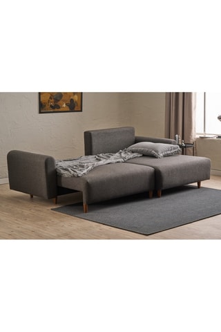 Canapé convertible d'angle droit 3 places Mane Right - Anthracite - En tissu