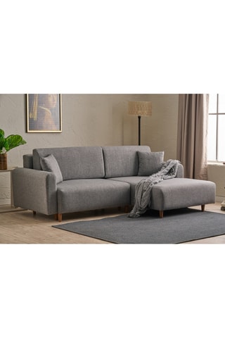 Canapé 3 places convertible d'angle droit Mane Right - Gris -  En tissu