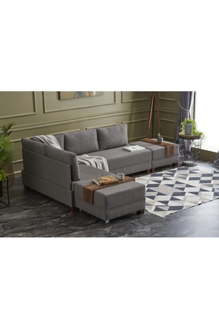 Canapé 4 places d'angle gauche convertible Fly Corner Sofa Bed Left - Gris - En tissu