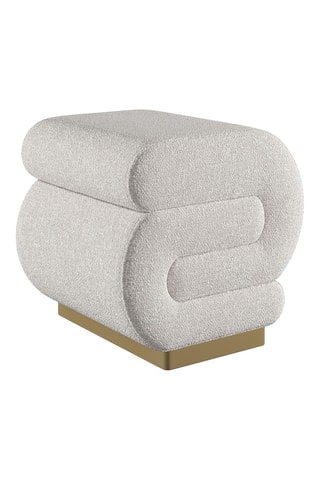Pouf Sally - Crème - Revêtement polyester et lin