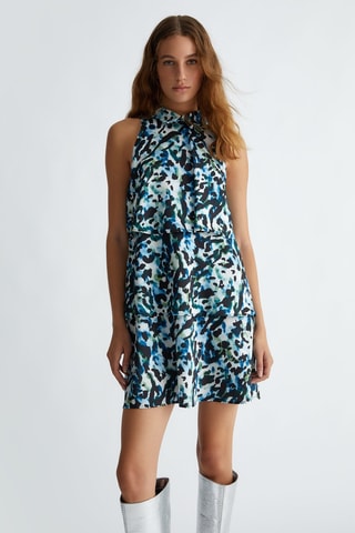 Vestido avolantado - Azul