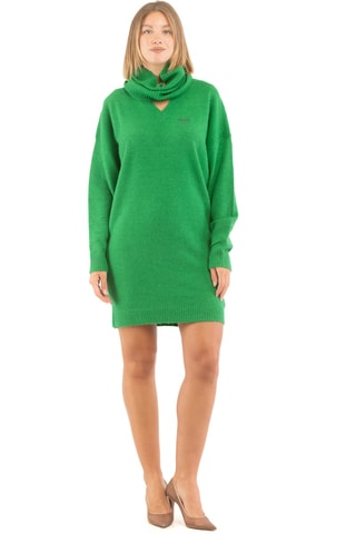 Cuello y vestido jersey - Verde