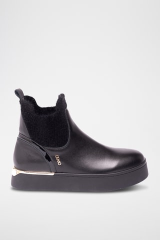 Botines de piel forrados - Negro