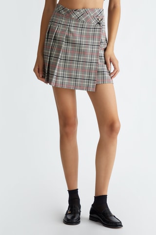 Falda cruzada de talle alto - Rojo