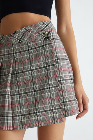 Falda cruzada de talle alto - Rojo