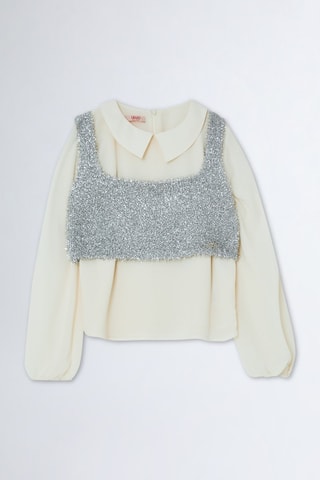 Blusa efecto doble prenda - Blanco